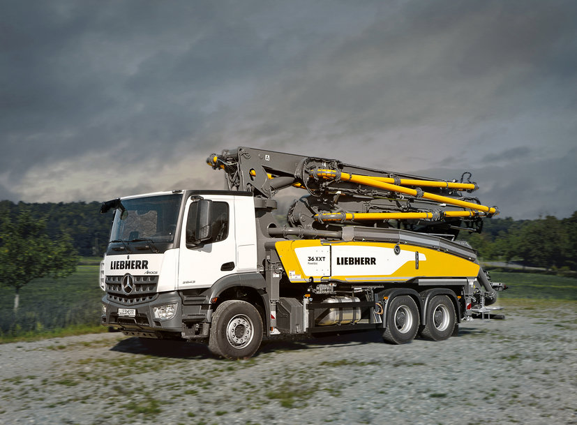 New 36 XXT truck mounted concrete pump from Liebherr Light, compact and flexible